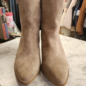 BEAST FASHION Tan Suede Heeled Boots